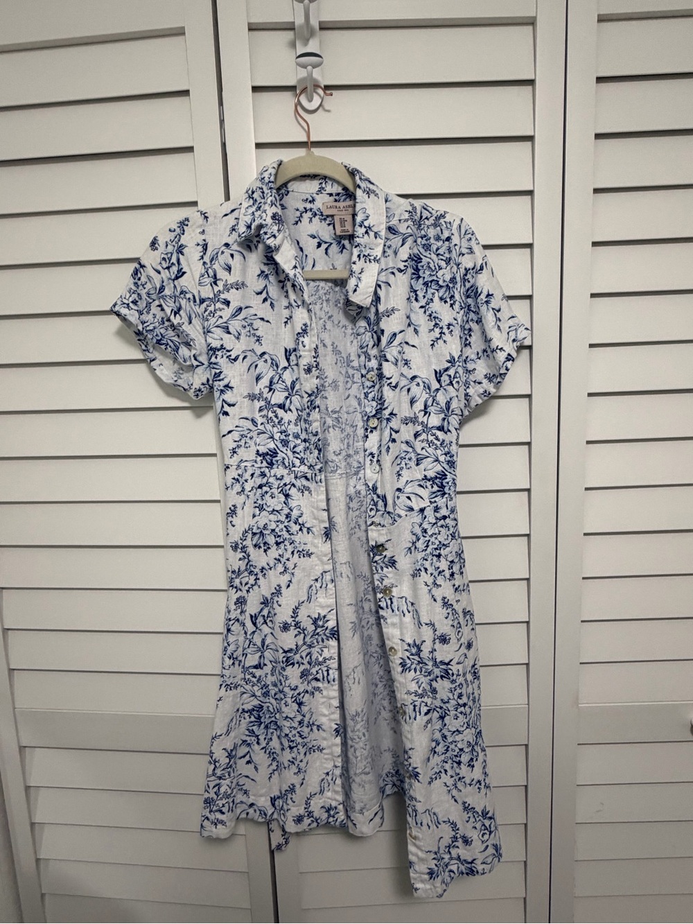 Bean Blue Floral Cotton Shirt Dress